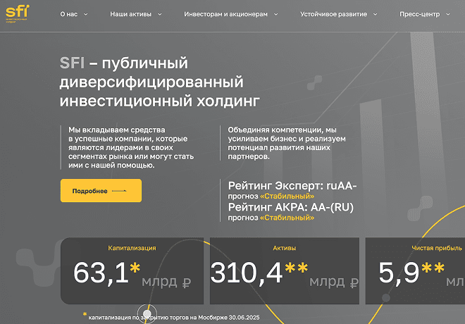 SFIHolding.ru — стратегия,<br> прозрачность, доверие